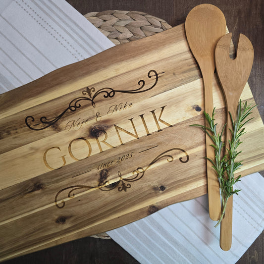 Personalizirana deska iz akacije 45 x 27 cm