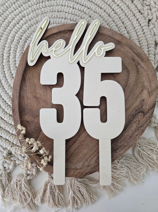 Hello #številka po izbiri – Cake topper