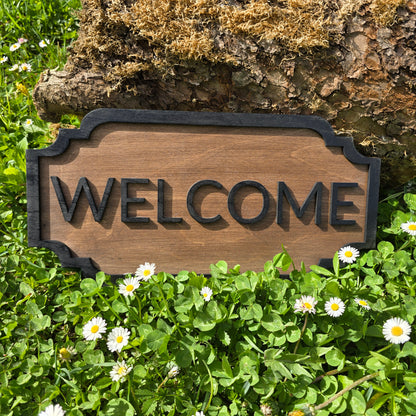 Lesena tabla “WELCOME”